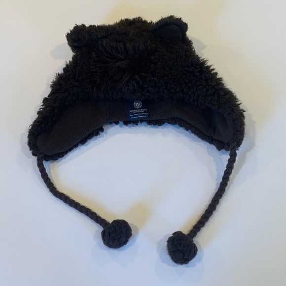 American Eagle Outfitters Brown Fleece Fuzzy Brown Bear Trapper Hat Women’s Kids - Picture 1 of 6